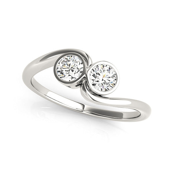 Platinum White Two-Stone Diamond Fashion Ring