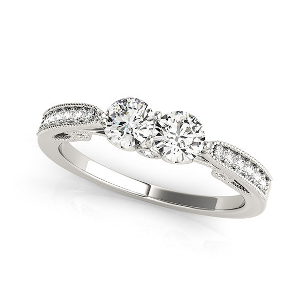 14K White Gold Two-Stone Diamond Fashion Ring