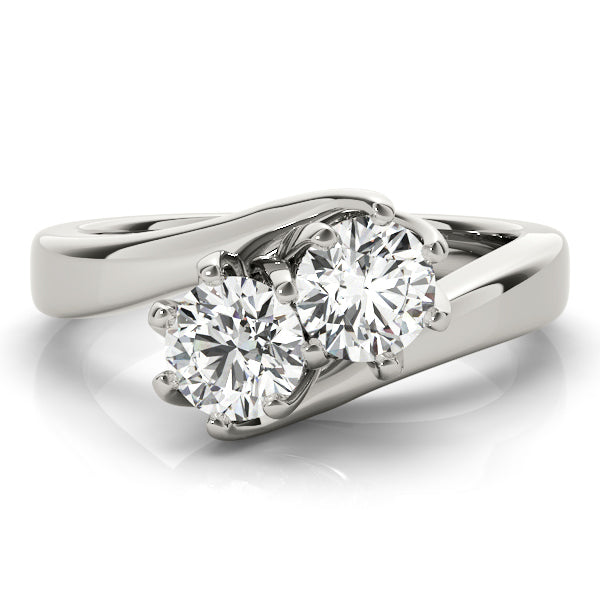 14K White Gold Two-Stone Diamond Fashion Ring