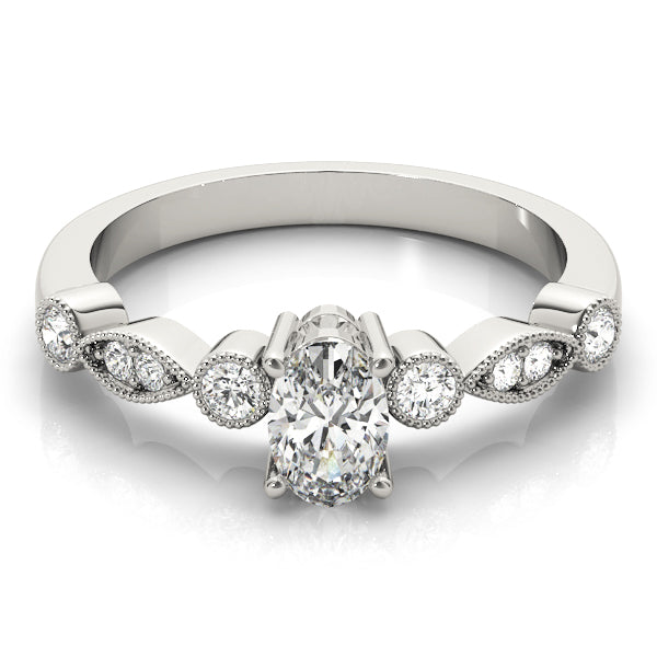 Platinum Oval Diamond Fashion Ring - 0.175 ctw