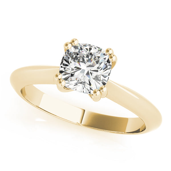 14K Yellow Gold 1/2 CT Cushion Diamond Engagement Ring