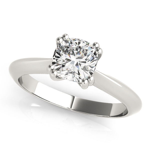 14K White Gold 1/2 CT Cushion Diamond Engagement Ring