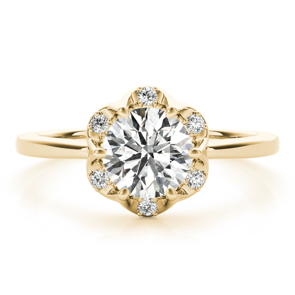 14K Yellow Gold 1 CT Diamond Halo Engagement Ring