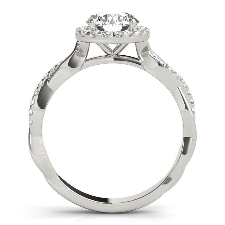 18K White Gold 1 CT Diamond Halo Engagement Ring