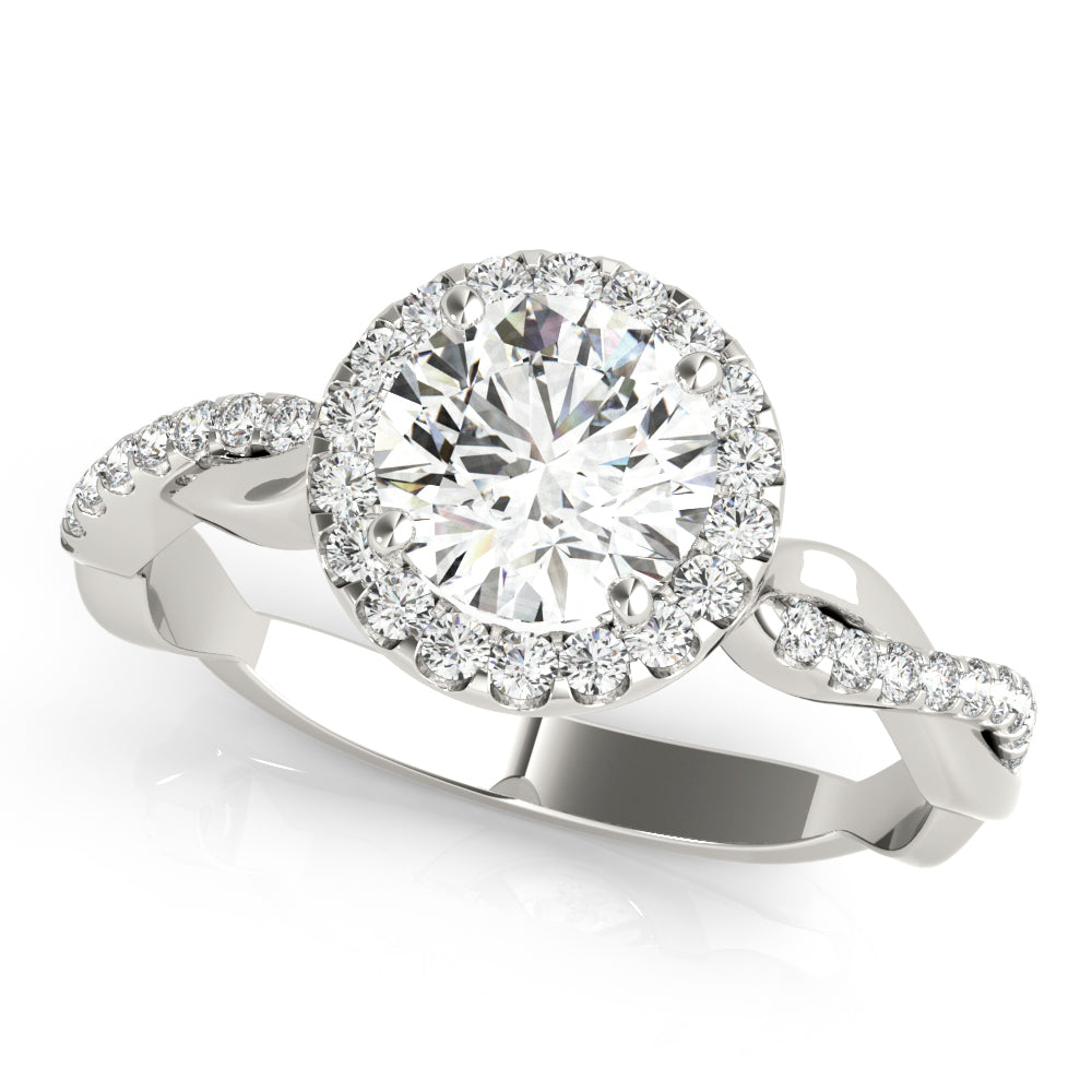 14K White Gold 1 CT Diamond Halo Engagement Ring
