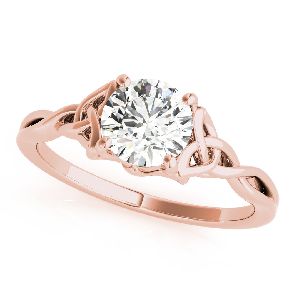 14K Rose Gold 1/2 CT Round Diamond Engagement Ring