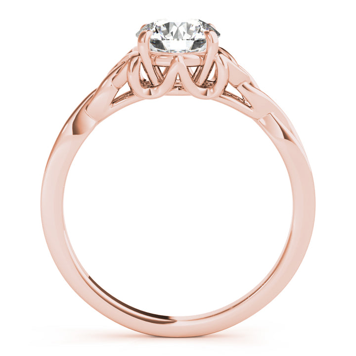 14K Rose Gold 1/2 CT Round Diamond Engagement Ring