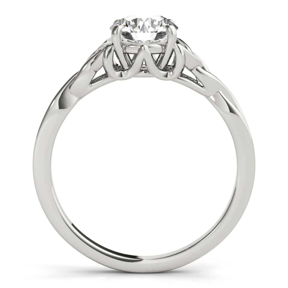 18K White Gold 1/2 CT Round Diamond Engagement Ring