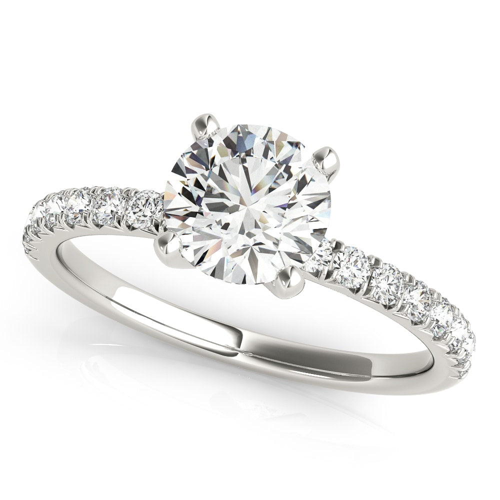 Platinum 1 1/4 ct tw Single Row Diamond Engagement Ring