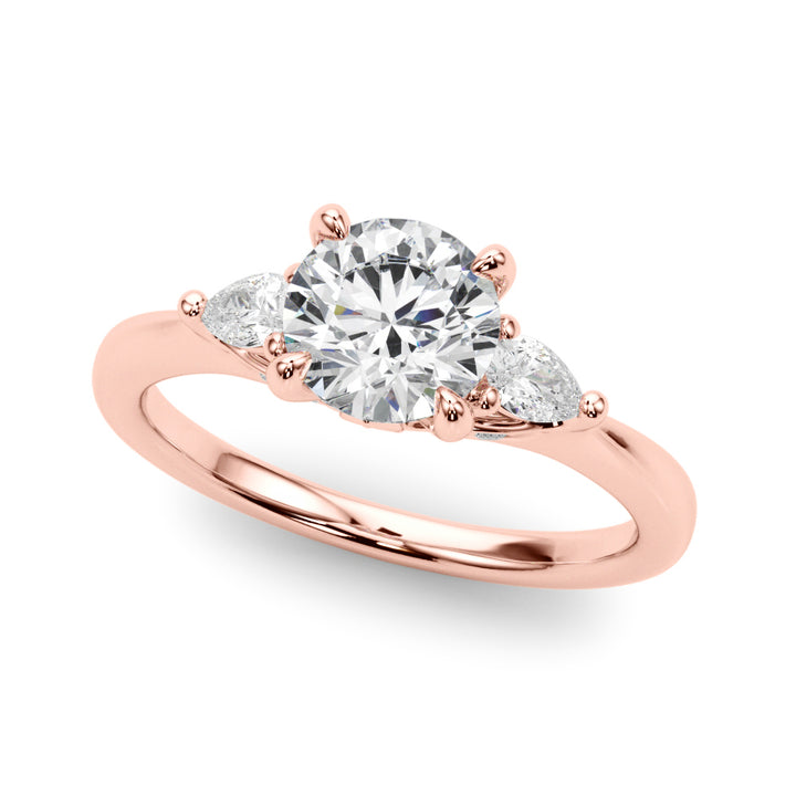 18K Rose Gold Diamond Engagement Ring