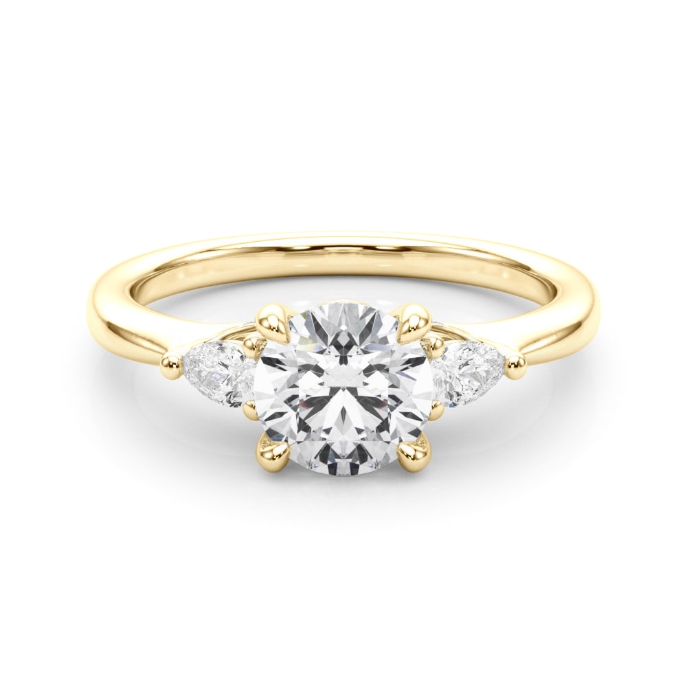 18K Yellow Gold 1 1/3 ct tw Three Stone Diamond Engagement Ring