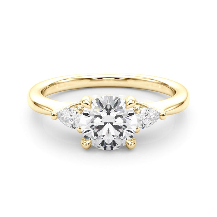18K Yellow Gold 1 1/3 ct tw Three Stone Diamond Engagement Ring