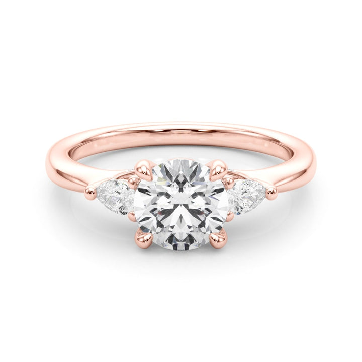 14K Rose Gold 1 1/3 ct tw Three Stone Diamond Engagement Ring