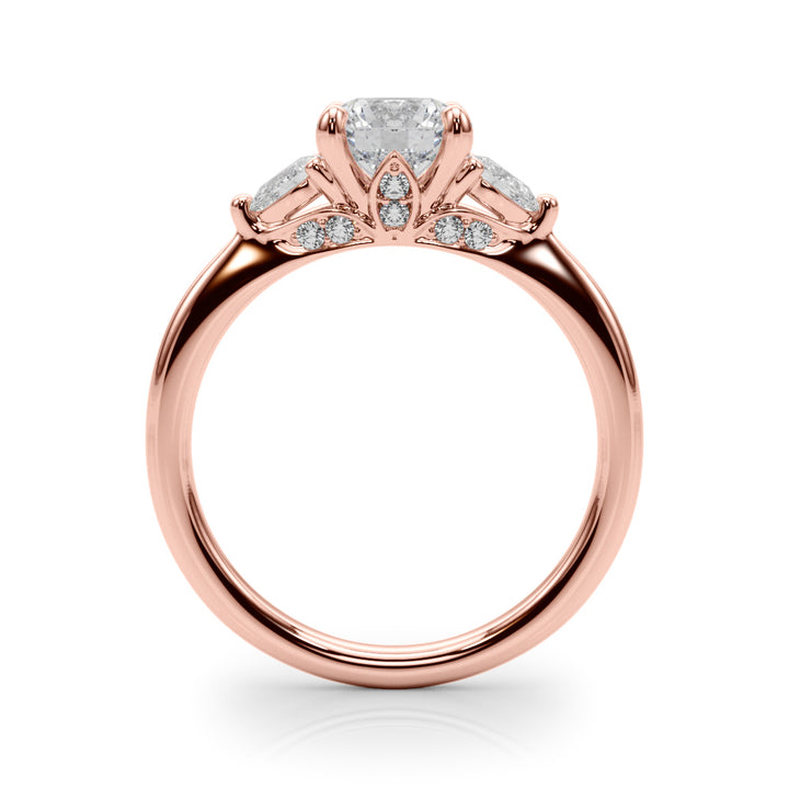 18K Rose Gold Diamond Engagement Ring