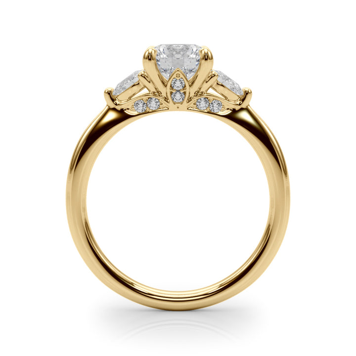 14K Yellow Gold 1.22 ctw Diamond Three-Stone Ring