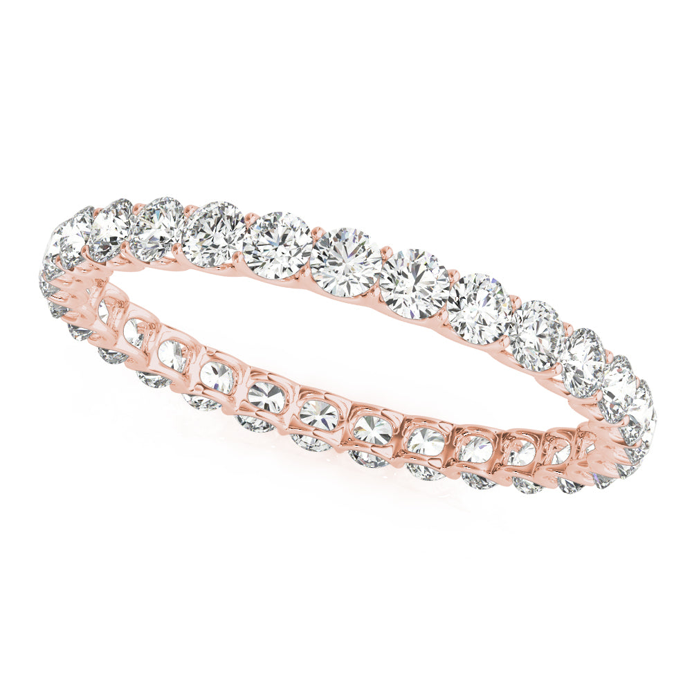 18K Rose Gold 3/4 CT Diamond Wedding Band