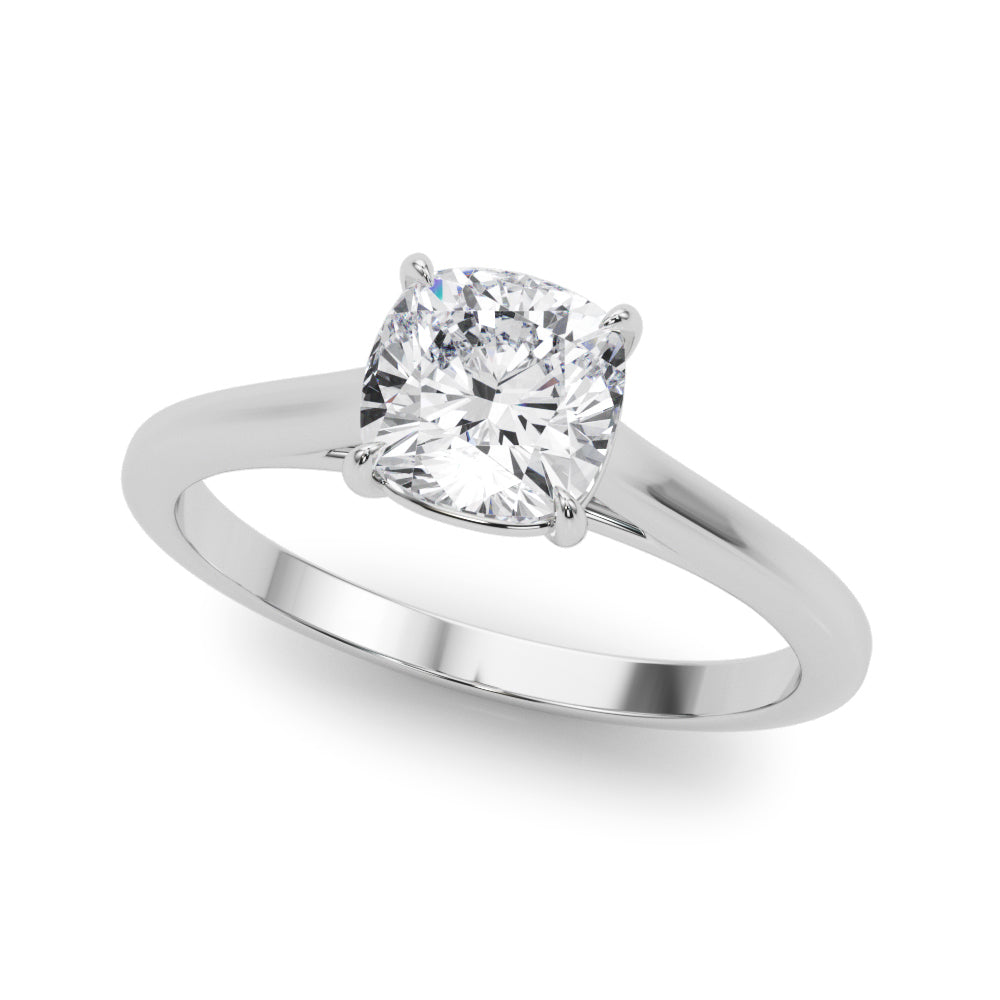 Platinum Cushion Diamond Solitaire Engagement Ring