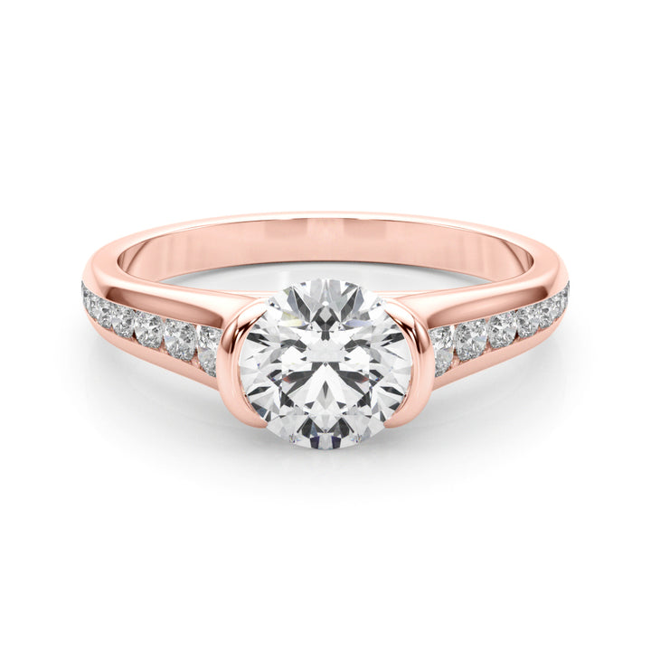 14K Rose Gold Round Diamond Engagement Ring