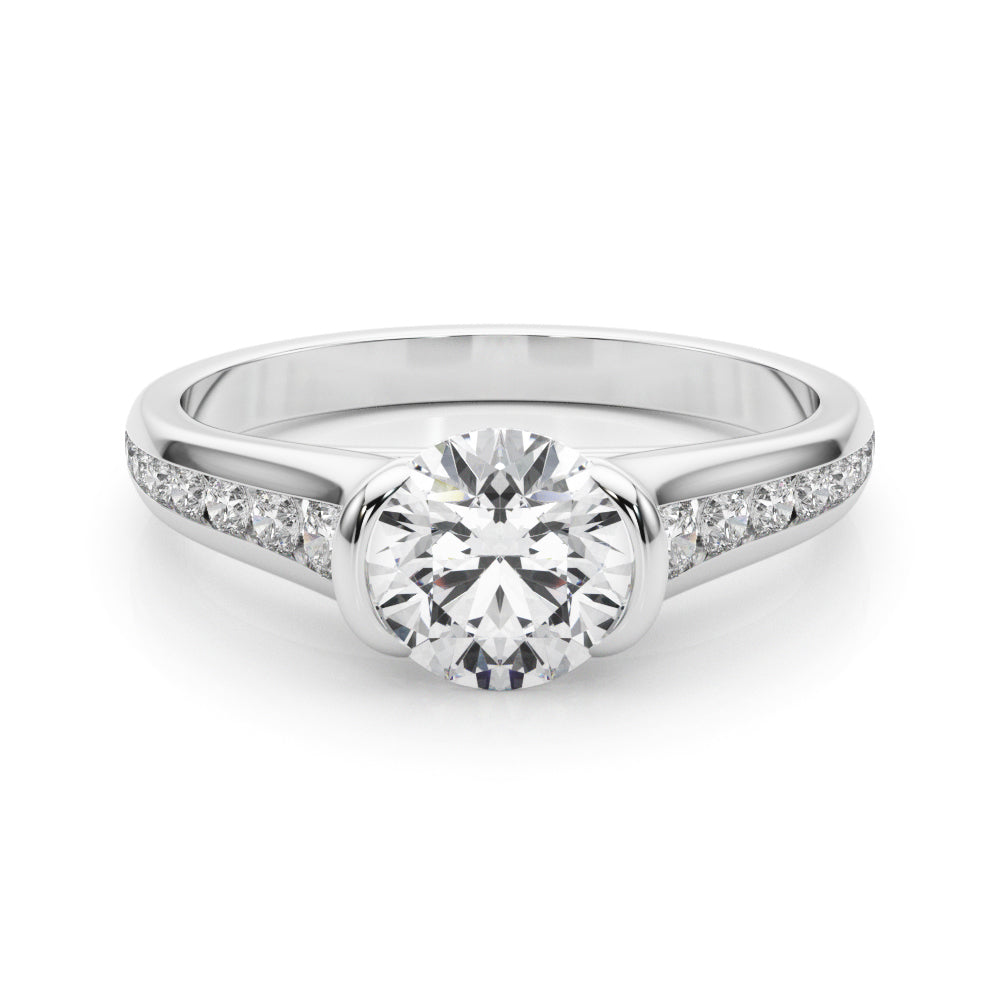 14K White Gold Diamond Engagement Ring 0.5 ct