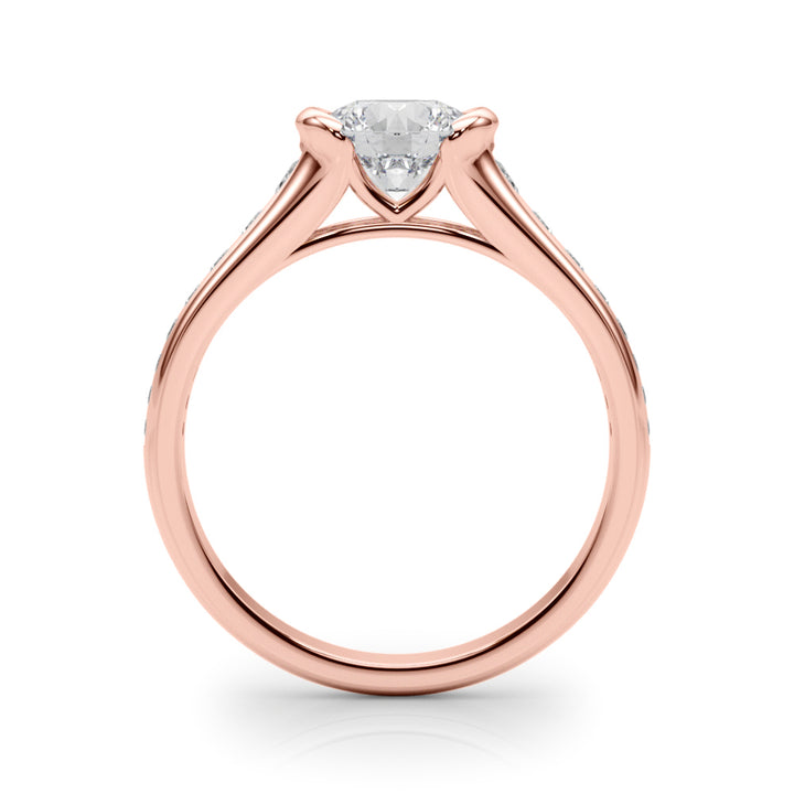 14K Rose Gold Round Diamond Engagement Ring