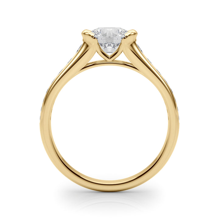 14K Yellow Gold Round Diamond Engagement Ring