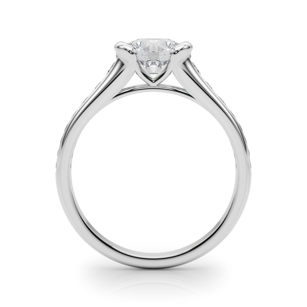 18K White Gold Round Diamond Engagement Ring