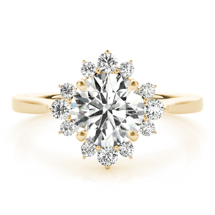 14K Yellow Gold 1 CT Diamond Halo Engagement Ring