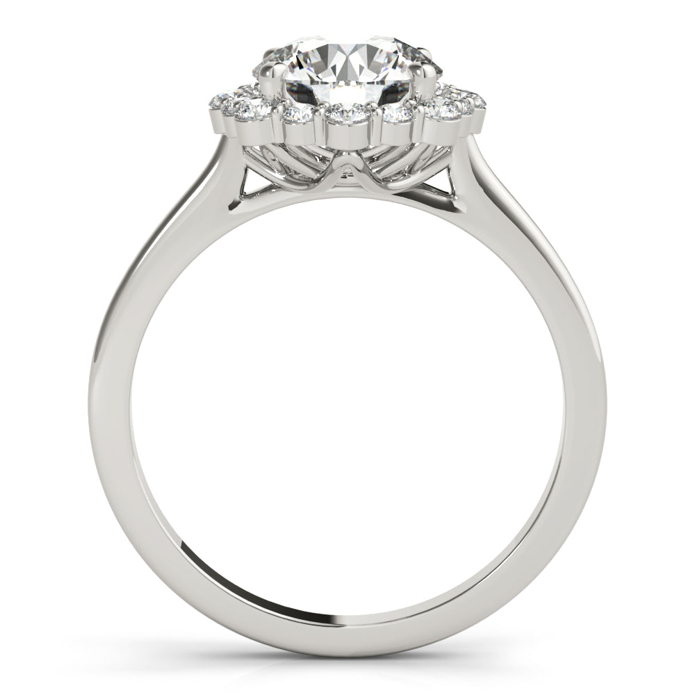 Platinum 1.20 ctw Round Diamond Halo Engagement Ring