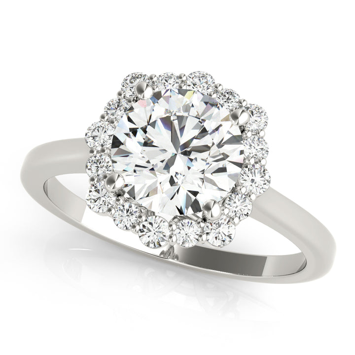 Platinum 1.20 ctw Round Diamond Halo Engagement Ring