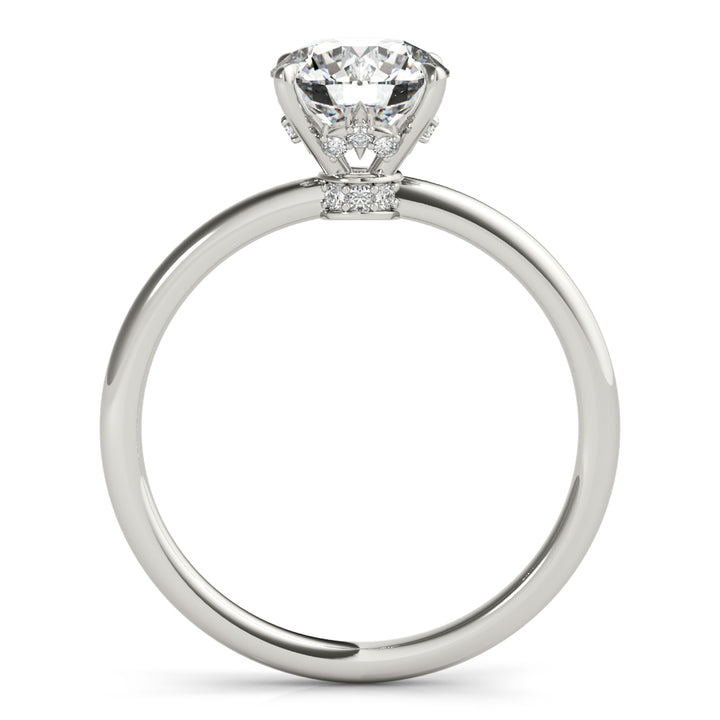 18K White Gold 1 CT Diamond Halo Engagement Ring