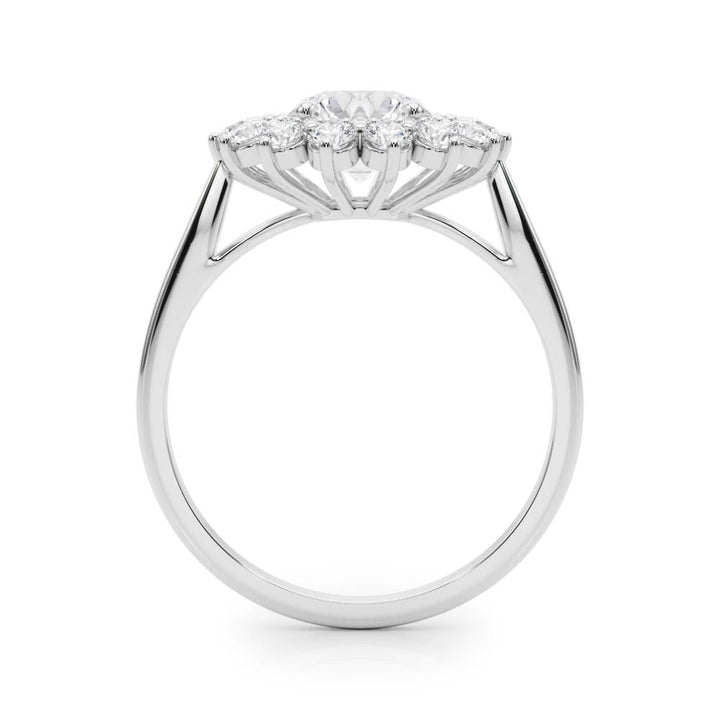 14K White Gold 1 ct Diamond Halo Engagement Ring