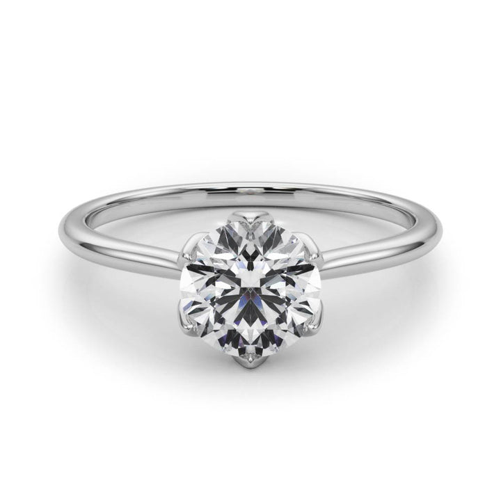 14K White Gold 1CT Round Diamond Ring