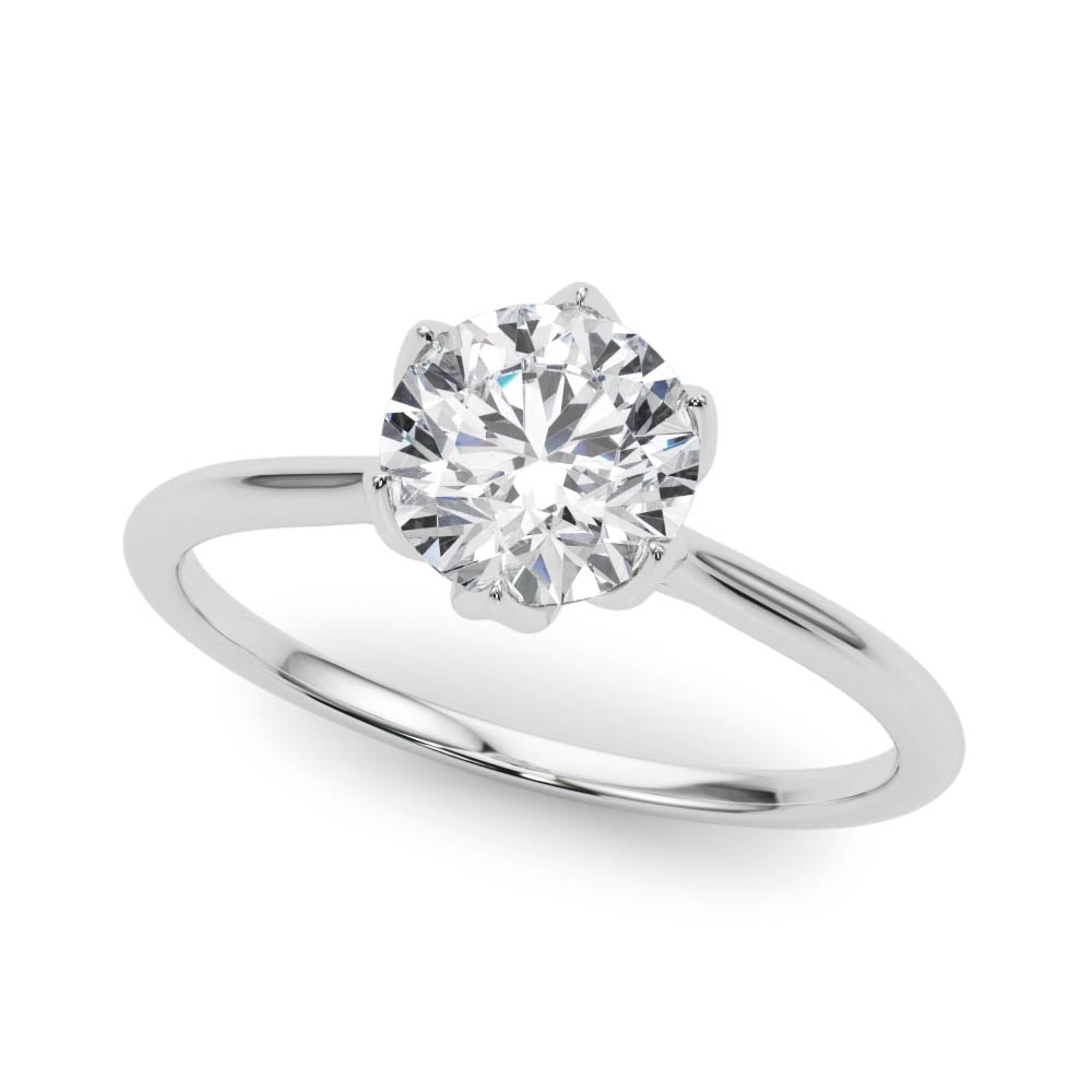 14K White Gold 1CT Round Diamond Ring