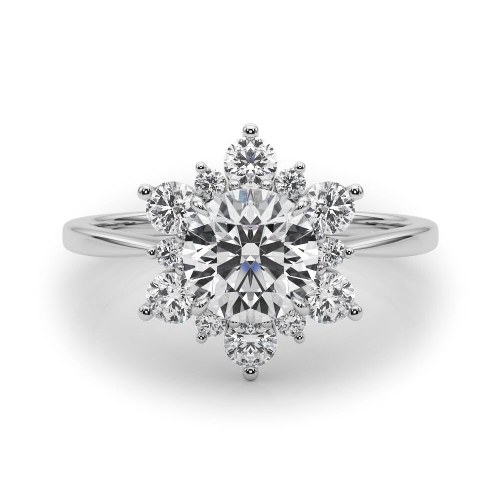 18K White Gold 1.5ctw Round Diamond Engagement Ring