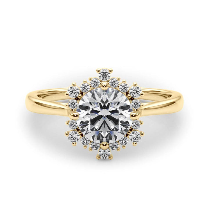 14K Yellow Gold 1 CT Diamond Halo Engagement Ring
