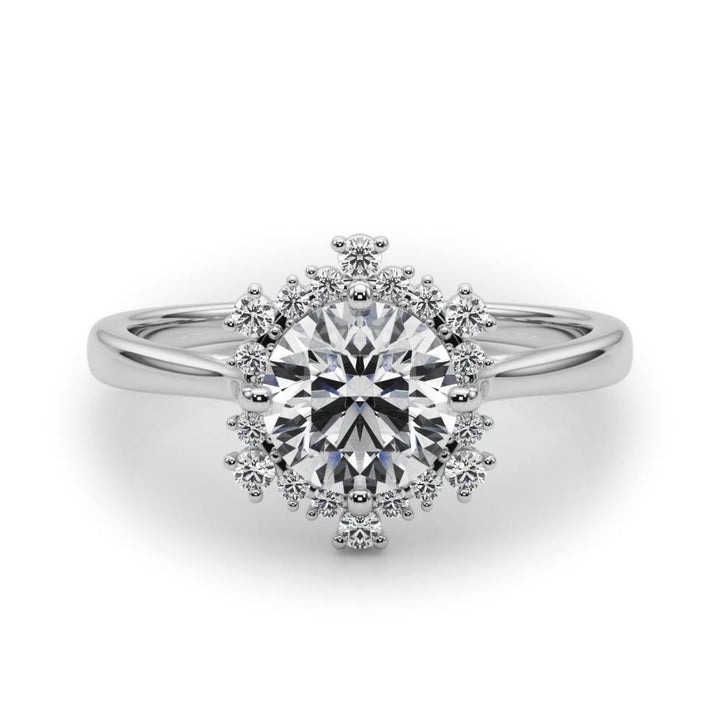 Round Diamond Halo Engagement Ring