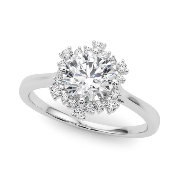 Round Diamond Halo Engagement Ring