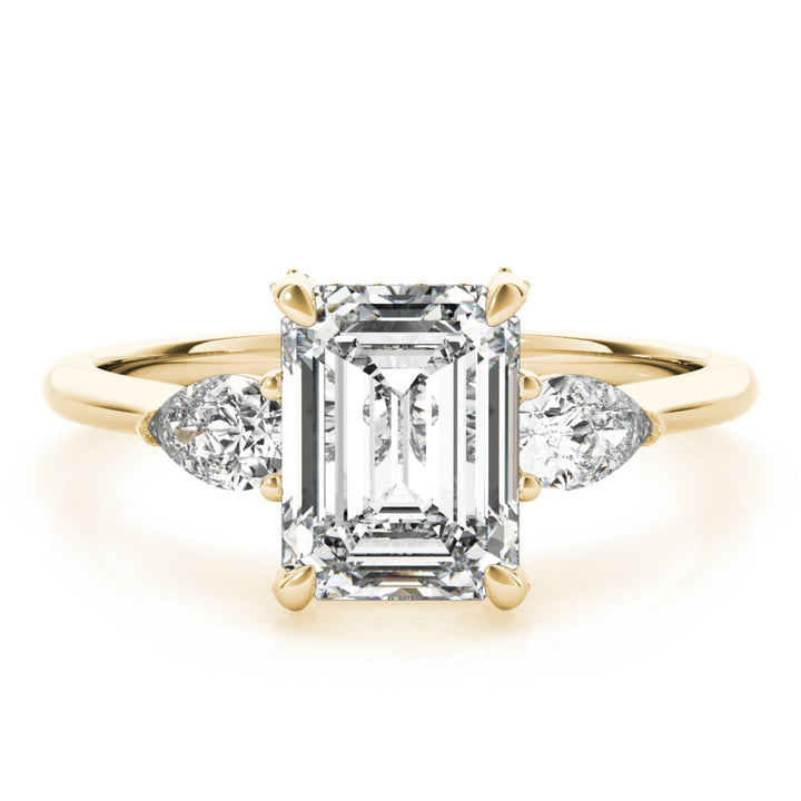 14K Yellow Gold 1 1/2 ct tw Three Stone Diamond Engagement Ring