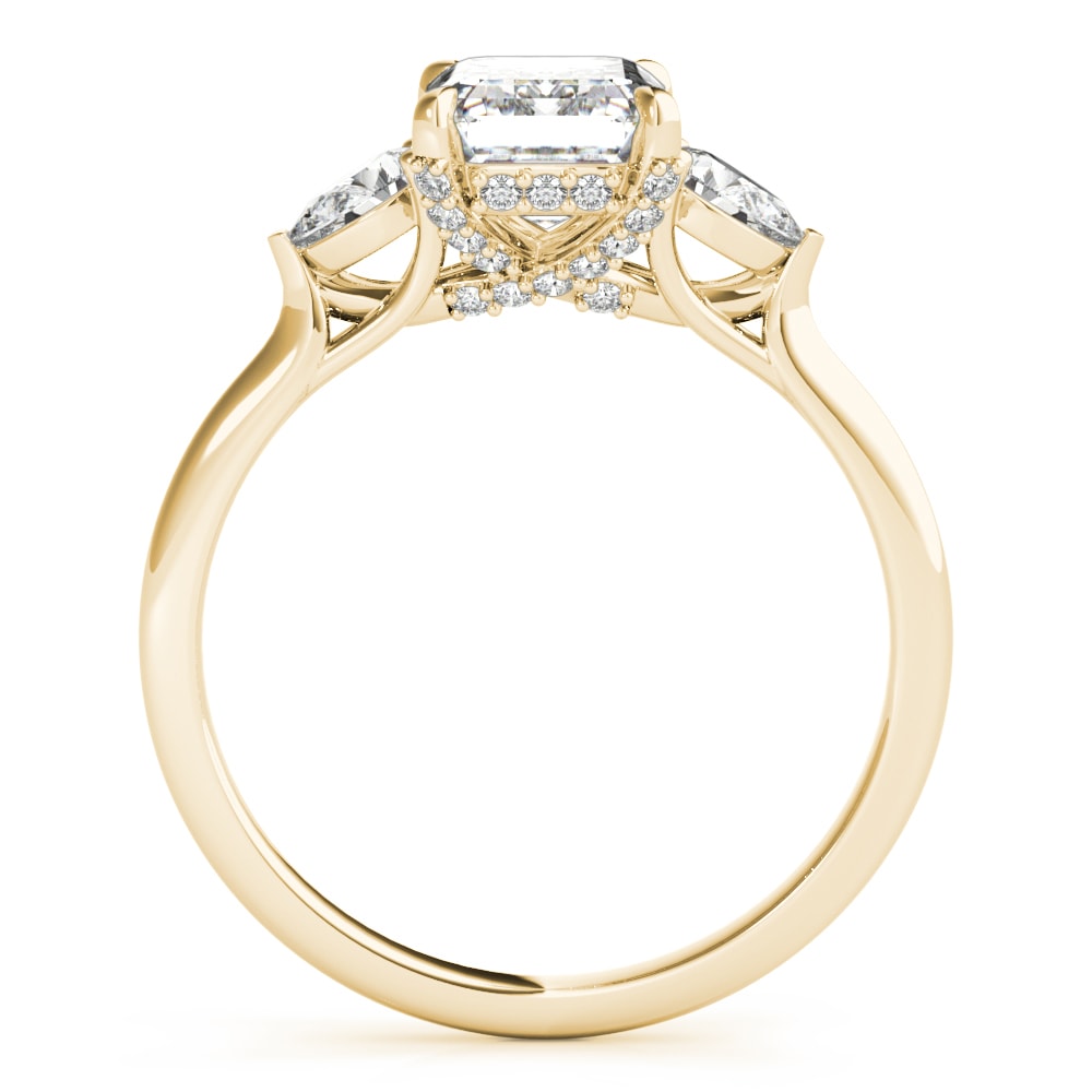 14K Yellow Gold 1 1/2 ct tw Three Stone Diamond Engagement Ring