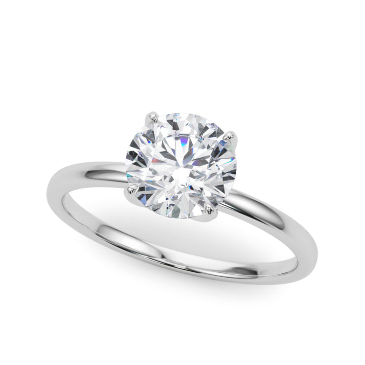 1 CT Platinum Round Diamond Engagement Ring