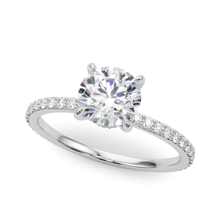 14K White Gold 1 1/3 ct tw Halo Diamond Engagement Ring