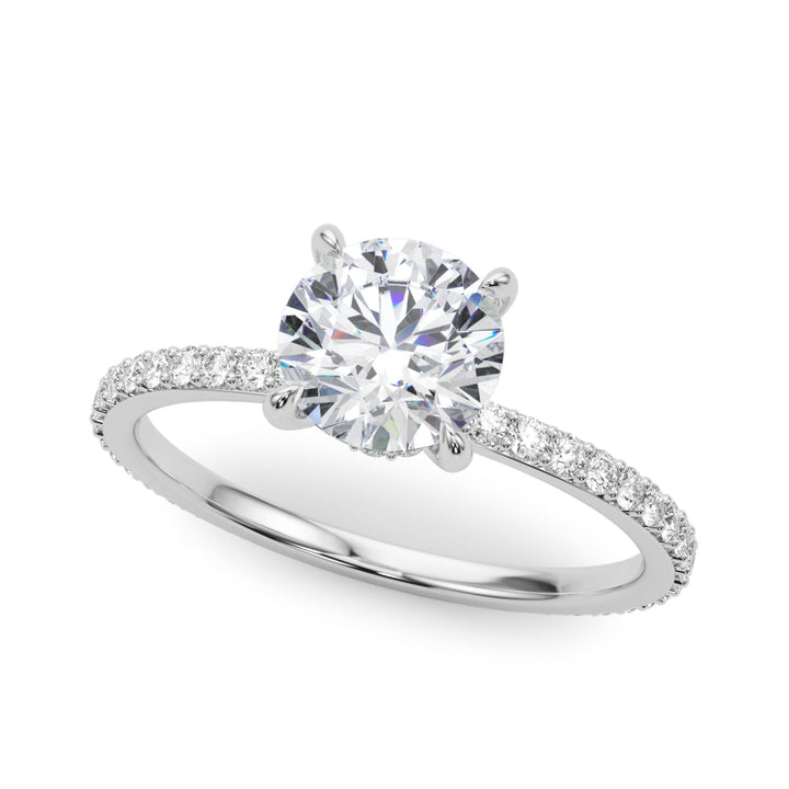 18K White Gold 1.33ctw Round Diamond Engagement Ring