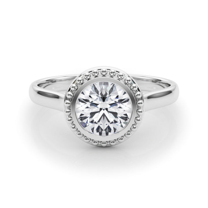 14K White Gold 1 CT Round Diamond Engagement Ring