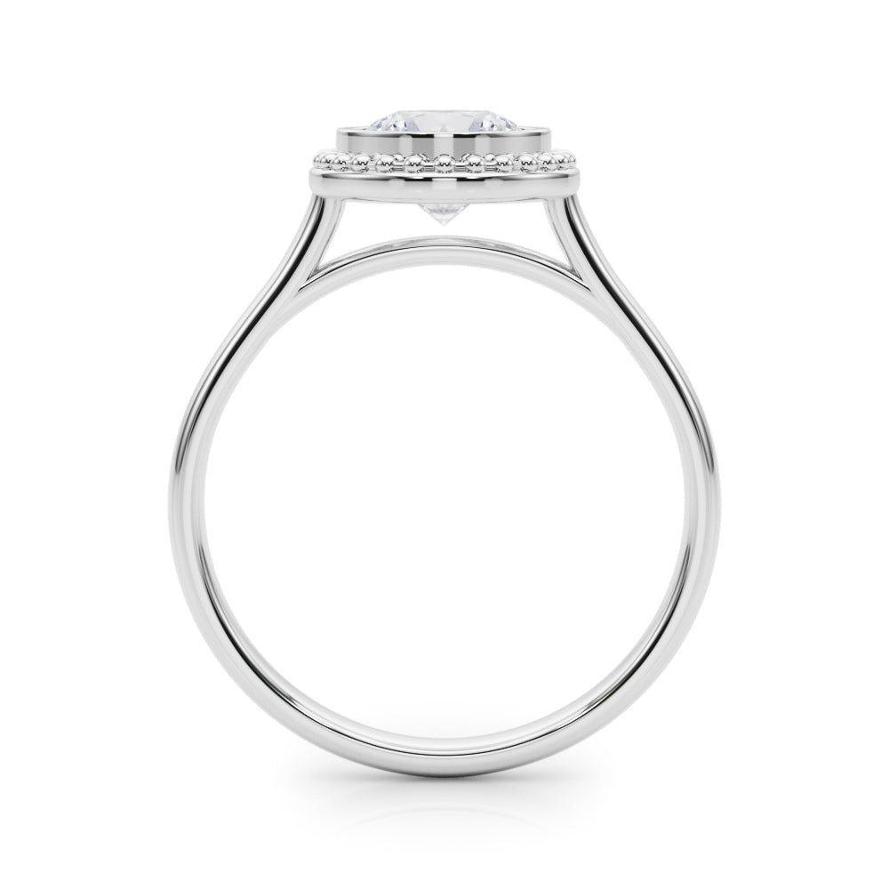 14K White Gold 1 CT Round Diamond Engagement Ring