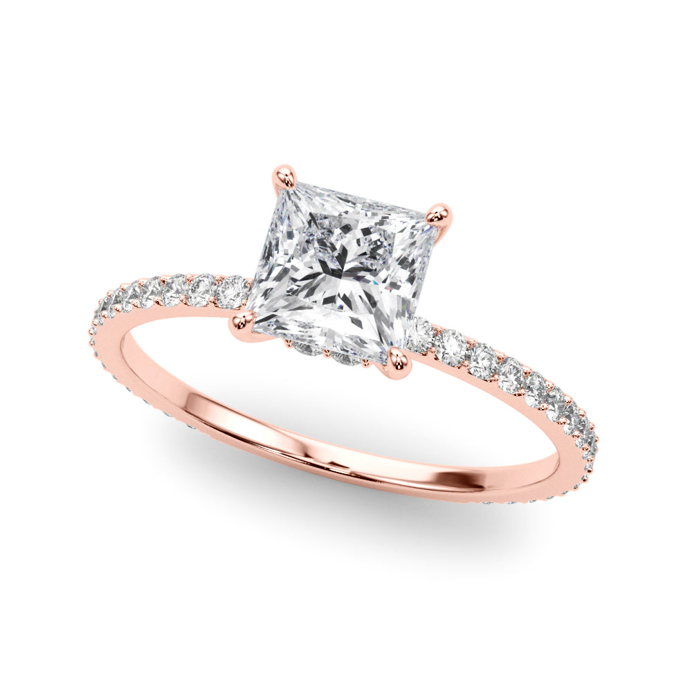 14K Rose Gold 1 CT Diamond Halo Engagement Ring