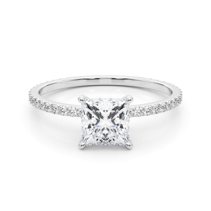 18K White Gold 1 CT Diamond Halo Engagement Ring
