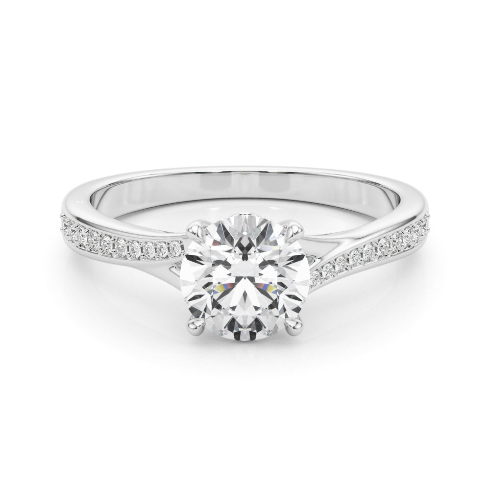 Platinum Round Diamond Engagement Ring 5/8 ctw