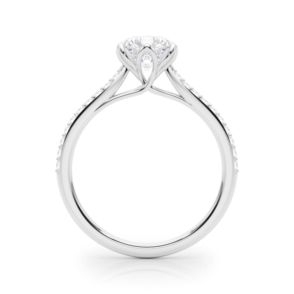 Platinum 1 CT Diamond Engagement Ring, Single Row
