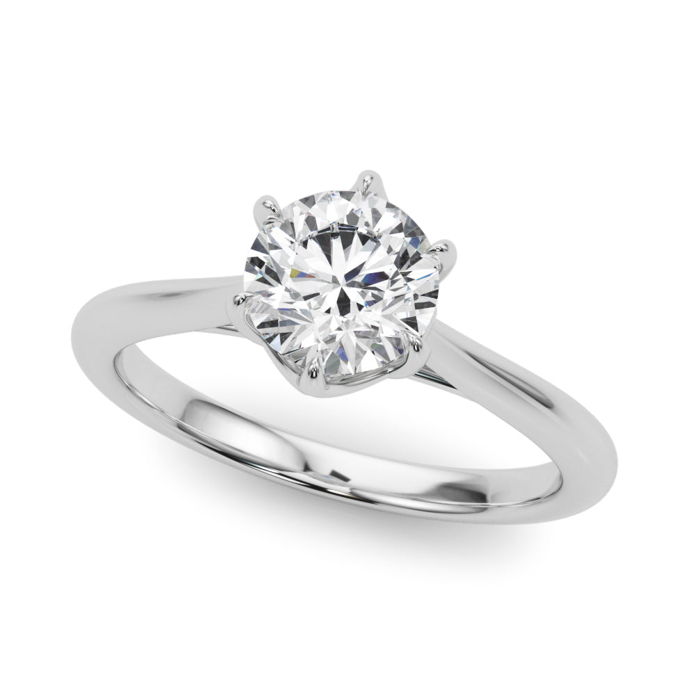 Platinum 1 CT Round Diamond Solitaire Engagement Ring