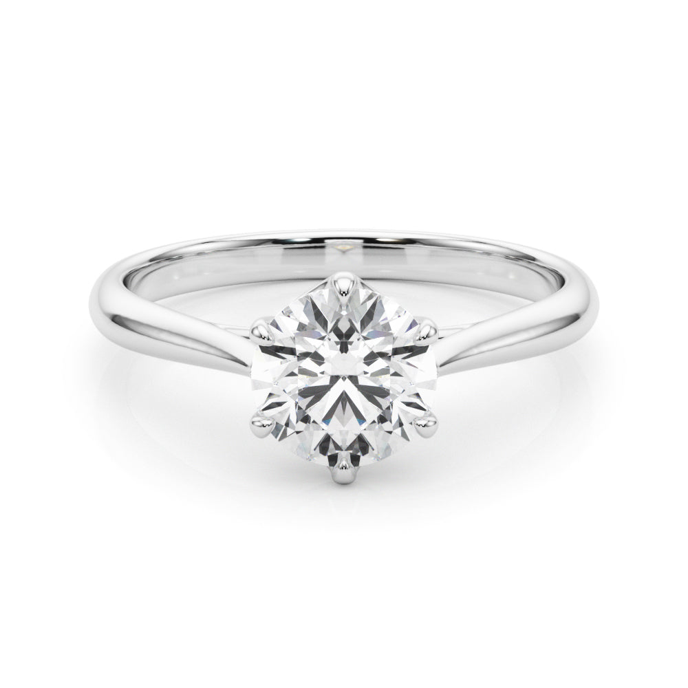 14K White Gold 1 CT Round Diamond Engagement Ring